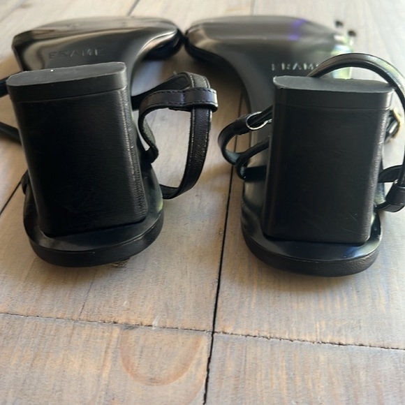 Frame Le Braxton Strappy Leather Black Sandal Square Toe Women EUR 39.5 US 9 - Picture 15 of 15